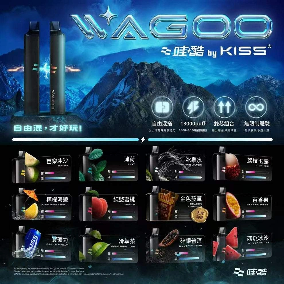 哇酷 WAGOO x KIS5-6500口,拋棄式電子煙